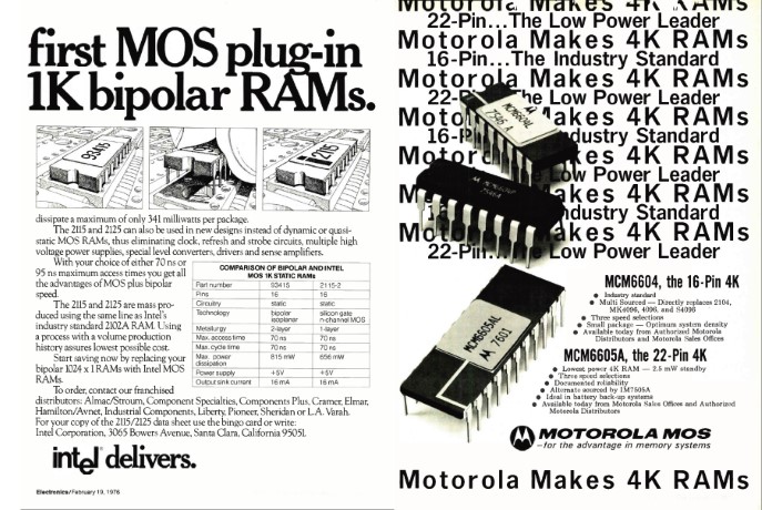 Bild des Tages: Intel 2115 und Motorola MCM6605A in der Werbung