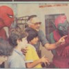 Stan Lee and kids play Spider-Man, a home video game cartridge for the VCS/2600, 1983 Stan Lee
