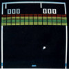Image of gameplay from Breakout, created by Steve Wozniak and Steve Jobs, for Atari 1976 Breakout