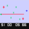 An image of Space War, a video game for the Channel F by Fairchild 1977 Space War