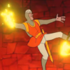 Screenshot of Dragon’s Lair, an arcade laserdisc video game by Starcom/Cinematronics 1983 Dragon’s Lair