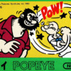 Popeye label for Famicom, a home video game system by Nintendo 1983 Popeye