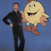 Image of Marty Ingels and Pac-Man, character from arcade video game by Namco/Midway 1982 Marty Ingels